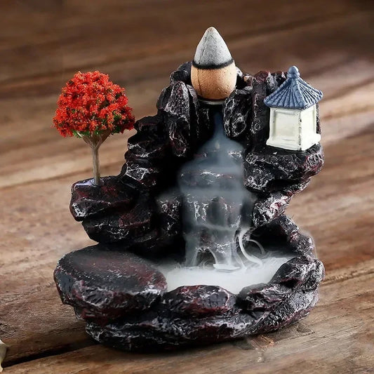Mountain River Waterfall Backflow Incense Burner – Zen Aroma Censer for Home Fragrance & Decoration